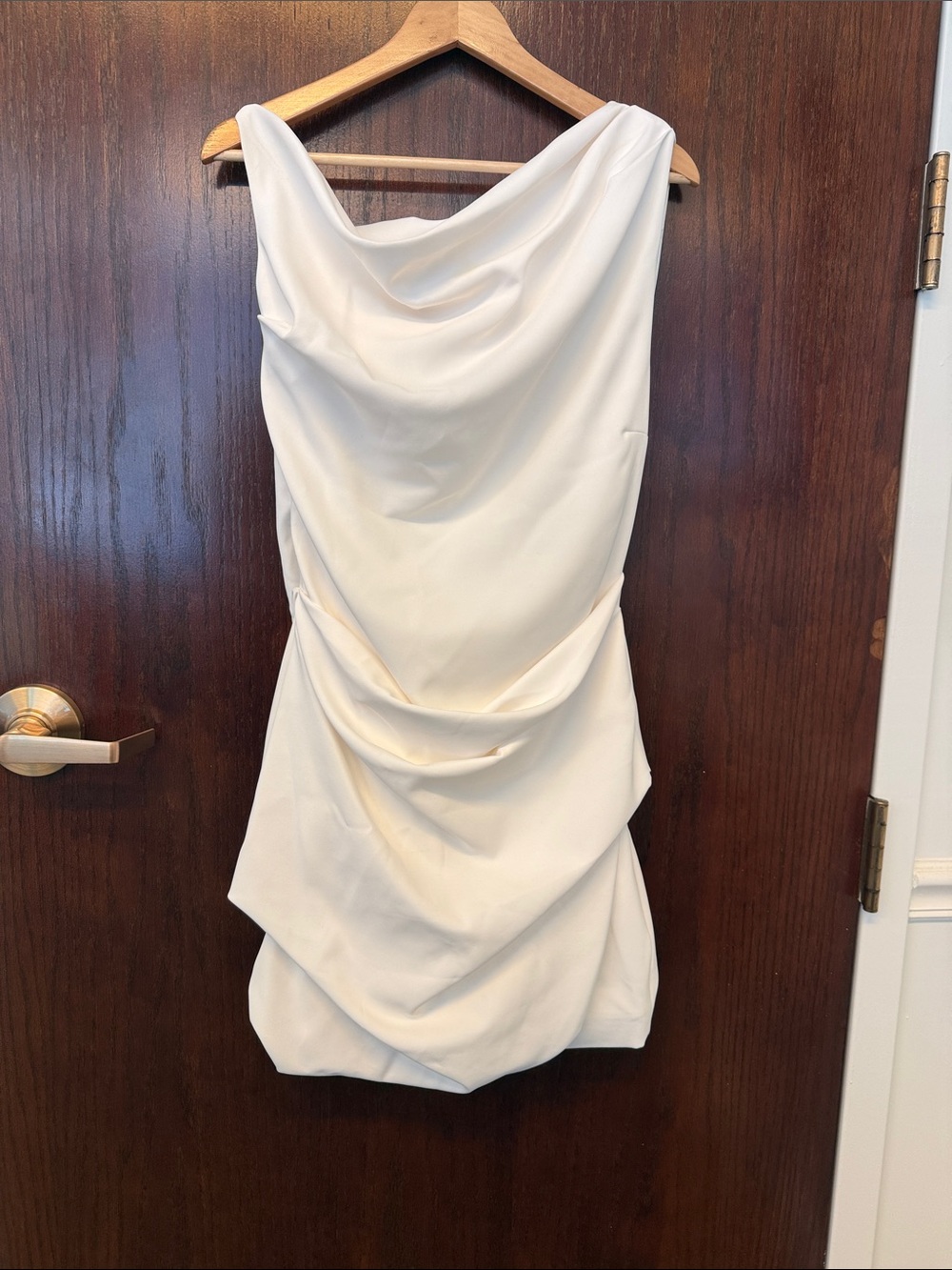 House of CB Ivory Draped Mini Dress
